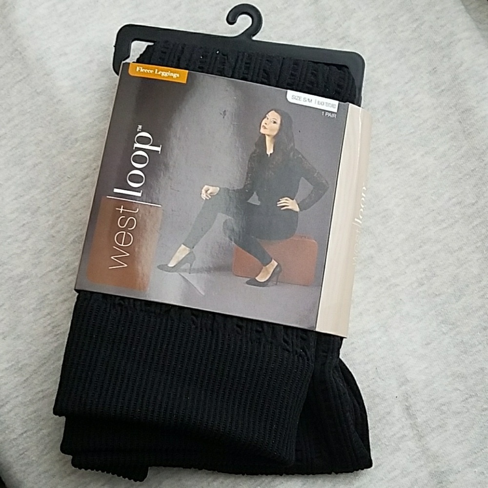 West Loop Black Textured Fleece Legging